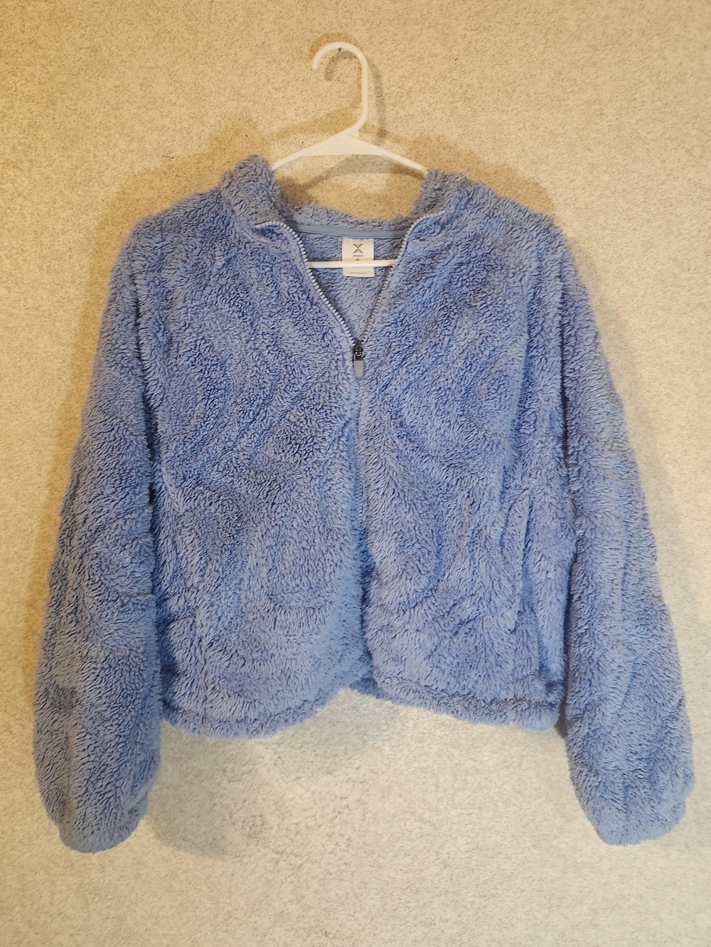 Xersion Light Blue Plush Zip-Up Kids Jacket